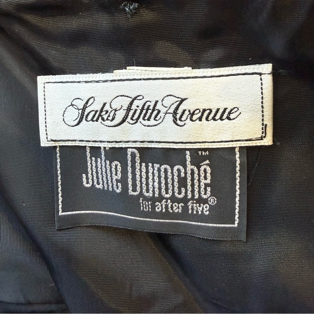 VTG Saks Fifth Avenue Jule Duroche After Five Black Strapless Sequin Dress SZ 12 - Picture 5 of 12